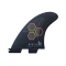FCS II CHANNEL ISLAND PC TRI FIN SET BLACK FLAME