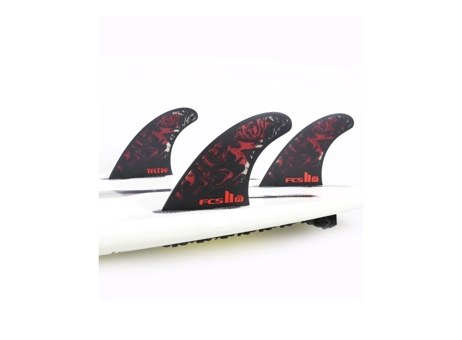 FCS II FILIPE TOLEDO TRI FIN SET BLACK RED