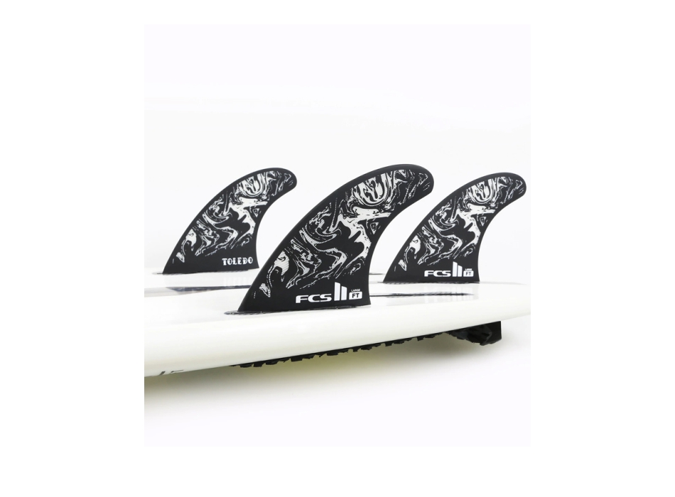 FCS II FILIPE TOLEDO TRI FIN SET BLACK WHITE