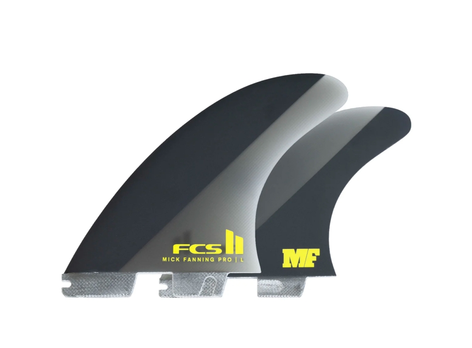 FCS II MICK FANNING PG PRO TRI FIN SET BLACK ACID