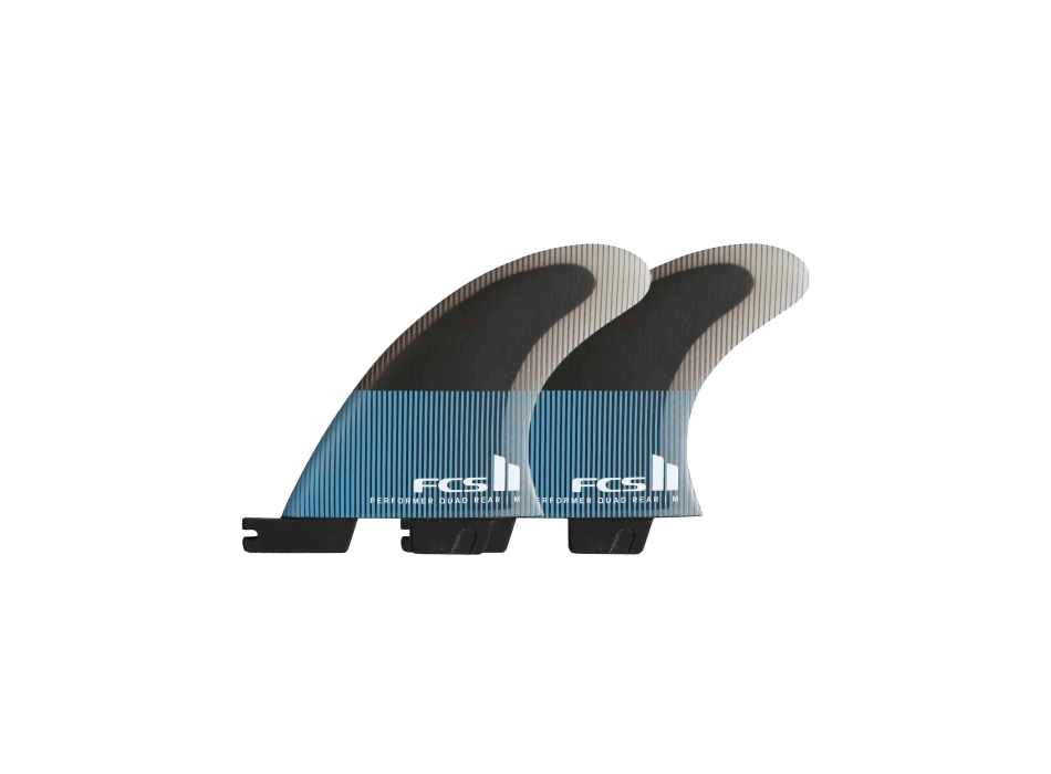 FCS II PERFORMER PC QUAD REAR FIN SET TRANQUIL BLU
