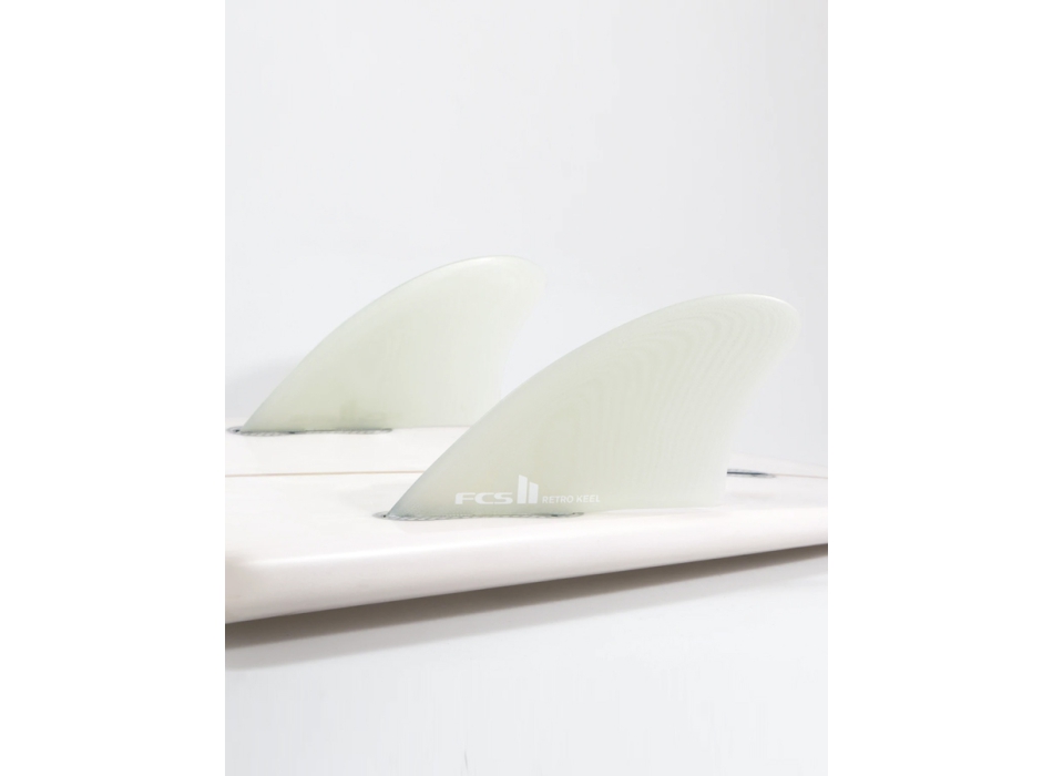 FCS II RETRO KEEL TWIN FINS WHITE