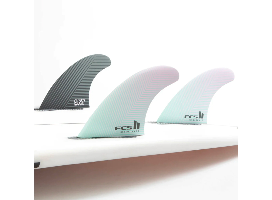 FCS II SKY BROWN TRI FIN SET
