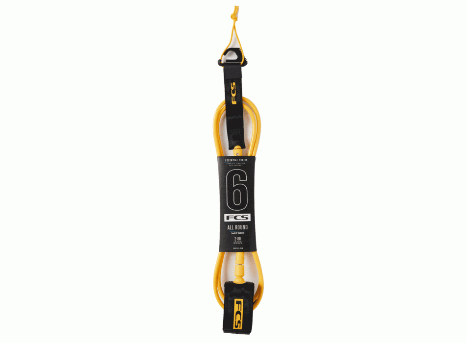 FCS ALL ROUND ESSENTIAL LEASH 6' BLACK