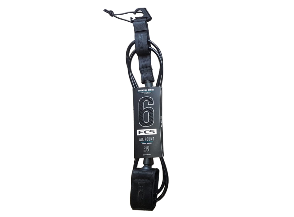 FCS ALL ROUND ESSENTIAL LEASH 6' BLACK