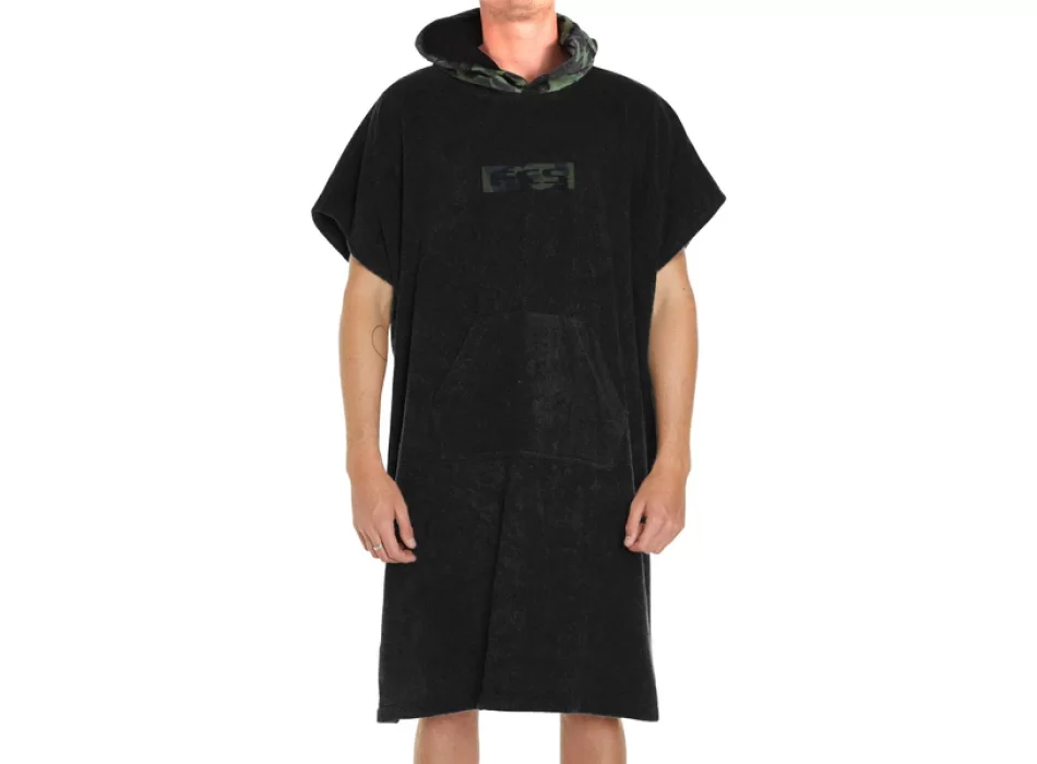 FCS TOWEL PONCHO ADULT CAMO BLACK