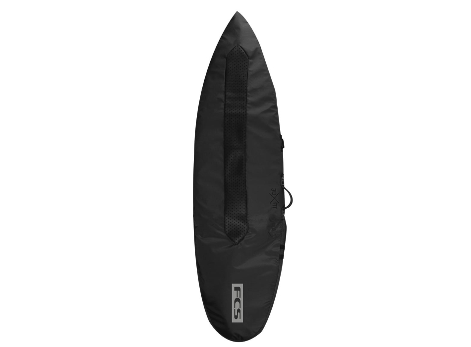 FCS SURFBOARD COVER SINGLE 5'9" 3DXFIT DAY ALL PURPOSE BLACK WARM GREY