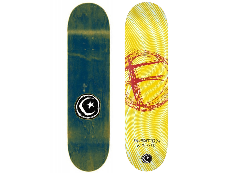 FOUNDATION 8.5" SWANK F YELLOW SKATEBOARD DECK
