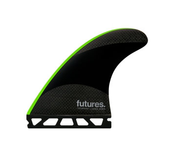 FUTURES FINS JJ-2 MEDIUM TECHFLEX THRUSTER BLACK/NEON GREEN