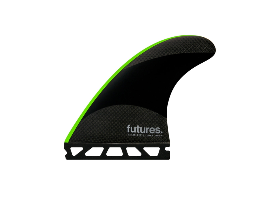 FUTURES FINS JJ-2 MEDIUM TECHFLEX THRUSTER BLACK/NEON GREEN