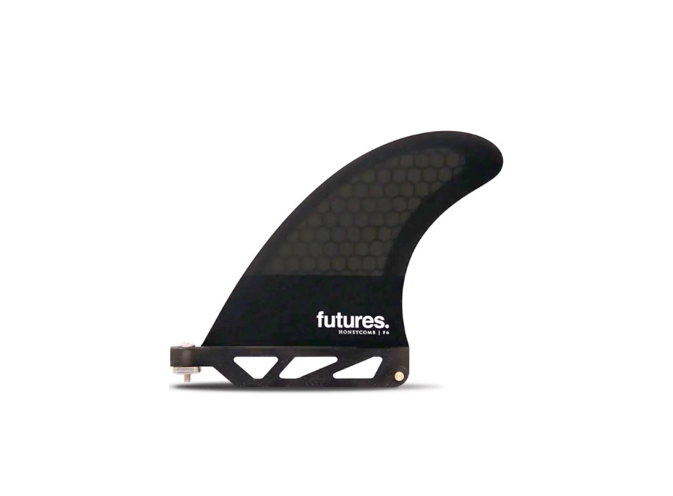 FUTURES F6 HONEYCOMB SINGLE FIN US BOX CENTRAL FIN SMOKE BLACK