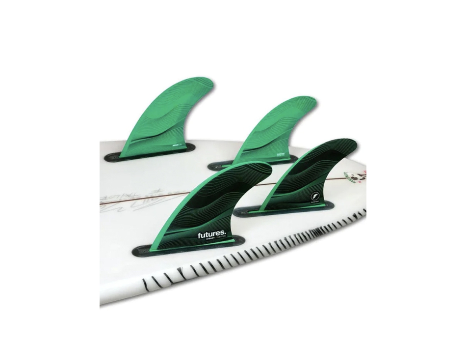 FUTURES FINS F6 HC LEGACY QUAD SET MEDIUM GREEN