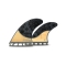 FUTURES FINS RASTA QUAD BLACK/BAMBOO FIN SET