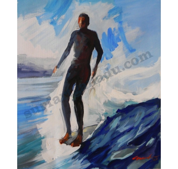 GANADU SURF ART ORIGINAL PAINTINGS HANG TEN