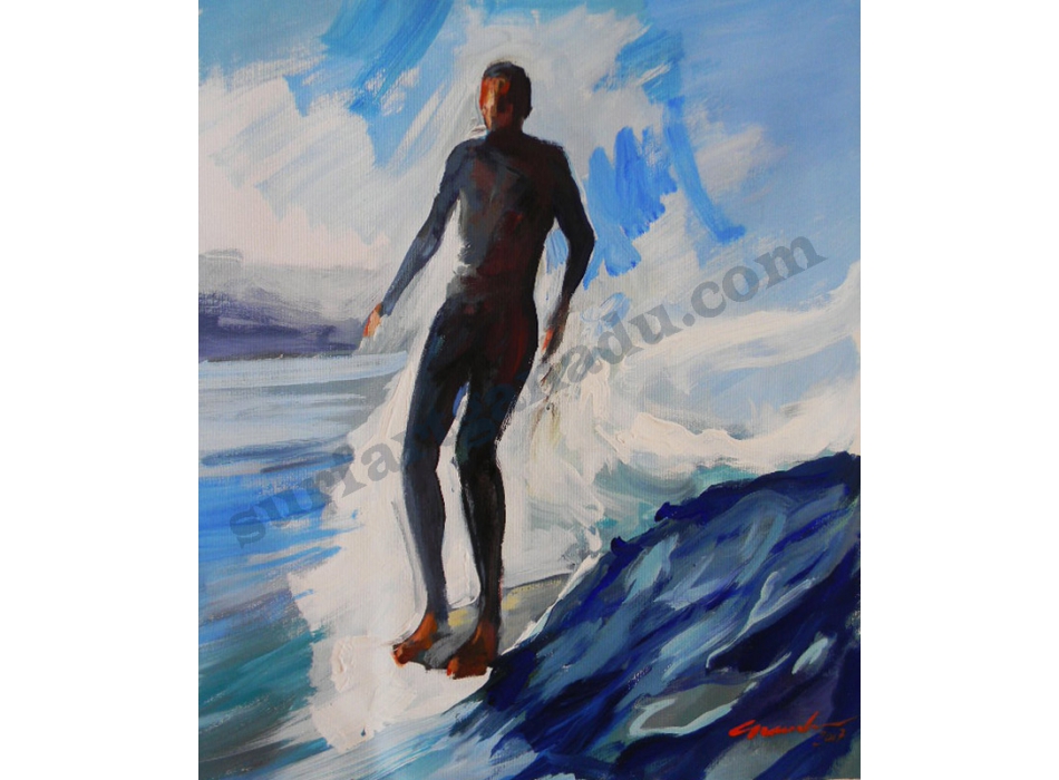 GANADU SURF ART ORIGINAL PAINTINGS HANG TEN