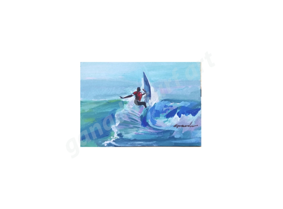 GANADU SURF ART ORIGINAL PAINTINGS OFF THE LIP 2 13X18