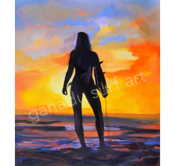 GANADU SURF ART ORIGINAL PAINTINGS SURF GIRL