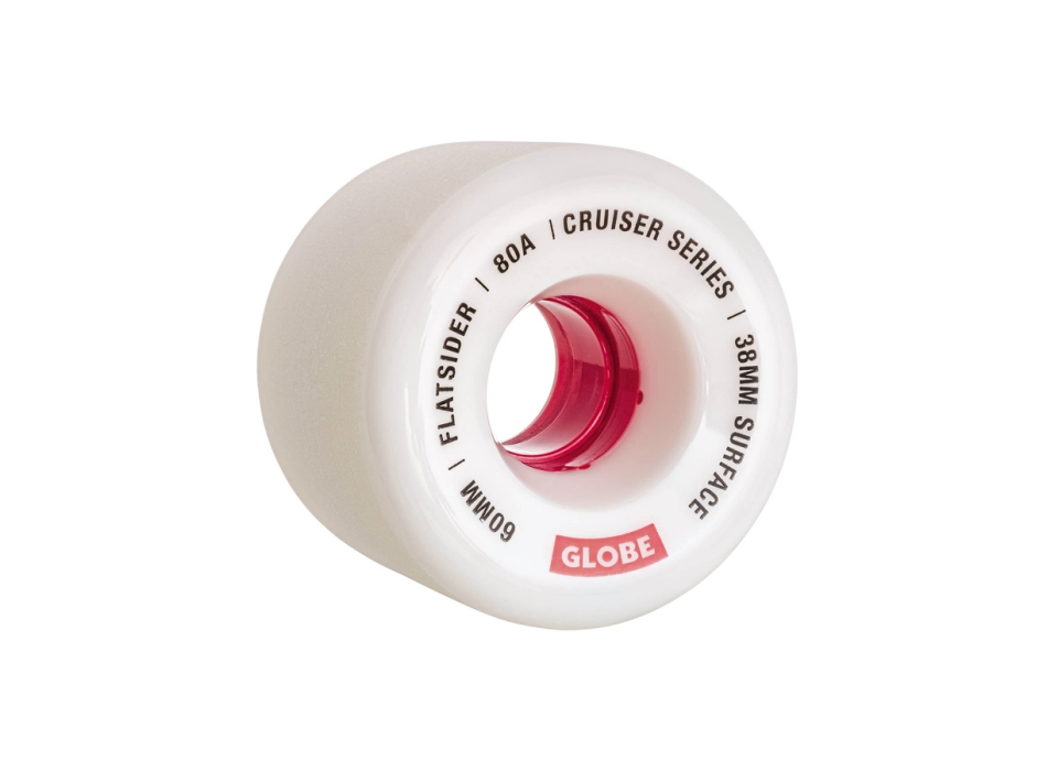 GLOBE FLATSIDER CRUISER WHEEL 60MM WHITE RED