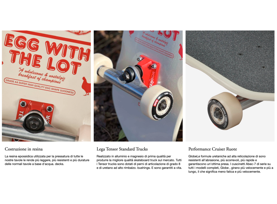GLOBE 8.625" EGGY SKATEBOARD COMPLETE