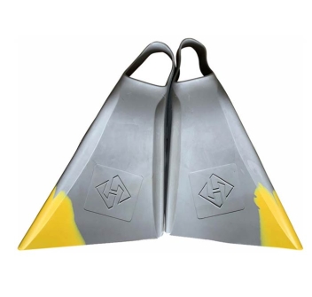 HUBBOARDS AIR HUB CUT BODYBOARD FINS GREY YELLOW