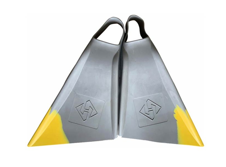 HUBBOARDS AIR HUB CUT BODYBOARD FINS GREY YELLOW