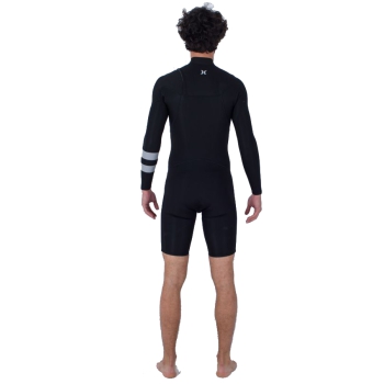 HURLEY ADVANT 2/2MM LS SPRINGSUIT CHEST ZIP BLACK