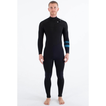 HURLEY WETSUIT ADVANT 4/3MM CHEST ZIP BLACK/BLUE