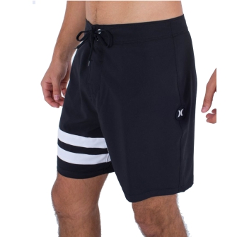 HURLEY BLOCK PARTY BOARDSHORTS 18" BLACK WHITE