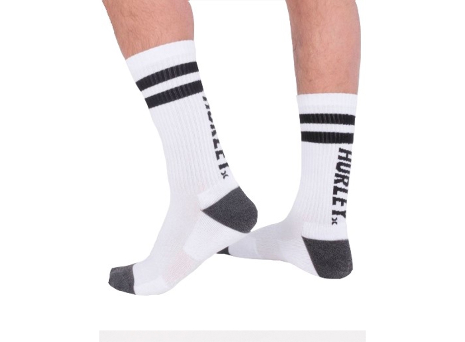 HURLEY ICON TERRY CREW SOCK 3PCS BLACK STRIPES