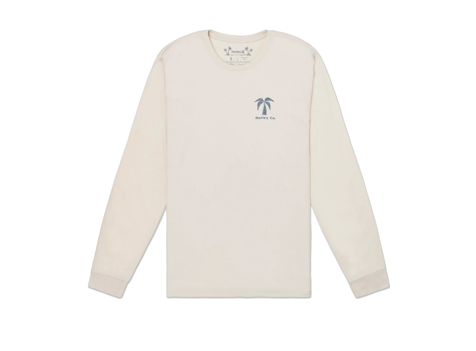 HURLEY EVERYDAY CHECK PALM LONG SLEEVE BONE