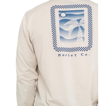 HURLEY EVERYDAY CHECK PALM LONG SLEEVE BONE