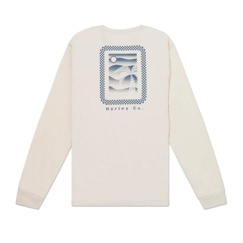 HURLEY EVERYDAY CHECK PALM LONG SLEEVE BONE