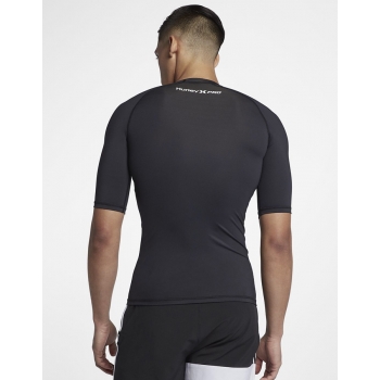 New Black Hurley Pro Light Top SS Rash Guard 