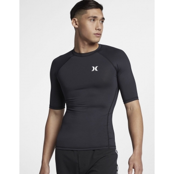 Hurley Pro Light Top SS Rash Guard Black New 