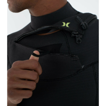 HURLEY WETSUIT 4/3MM ADVANT CHEST ZIP BLACK/BLUE