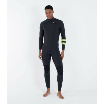 HURLEY WETSUIT 4/3MM ADVANT CHEST ZIP BLACK/BLUE
