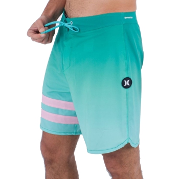HURLEY PHANTOM ECO BLOCK PARTY BOARDSHORTS 18" TROPICAL MIST