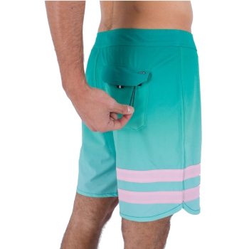 HURLEY PHANTOM ECO BLOCK PARTY BOARDSHORTS 18" TROPICAL MIST