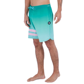 HURLEY PHANTOM ECO BLOCK PARTY BOARDSHORTS 18" TROPICAL MIST