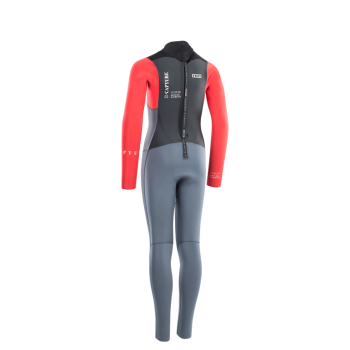 ION CAPTURE 4/3 WETSUIT 4-16 YEARS BACK ZIP JUNIOR STEEL-BLUE/RED