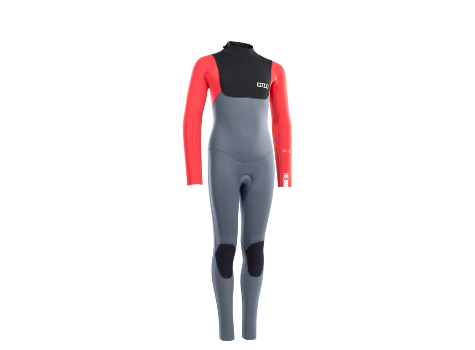 ION CAPTURE 4/3 WETSUIT 4-16 YEARS BACK ZIP JUNIOR STEEL-BLUE/RED