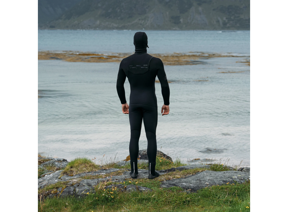ION WETSUIT SEEK AMP 6/5 HOOD FRONT ZIP BLACK