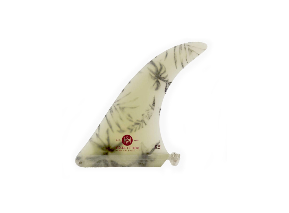 KOALITION 8'5" LONGBOARD SINGLE FIN TROCPIACL LEAVES