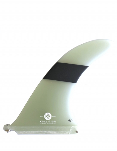 Koalition Boomerang Longboard Squirrel Fin 9 inch NEW CLEAR BLACK Surfboard 
