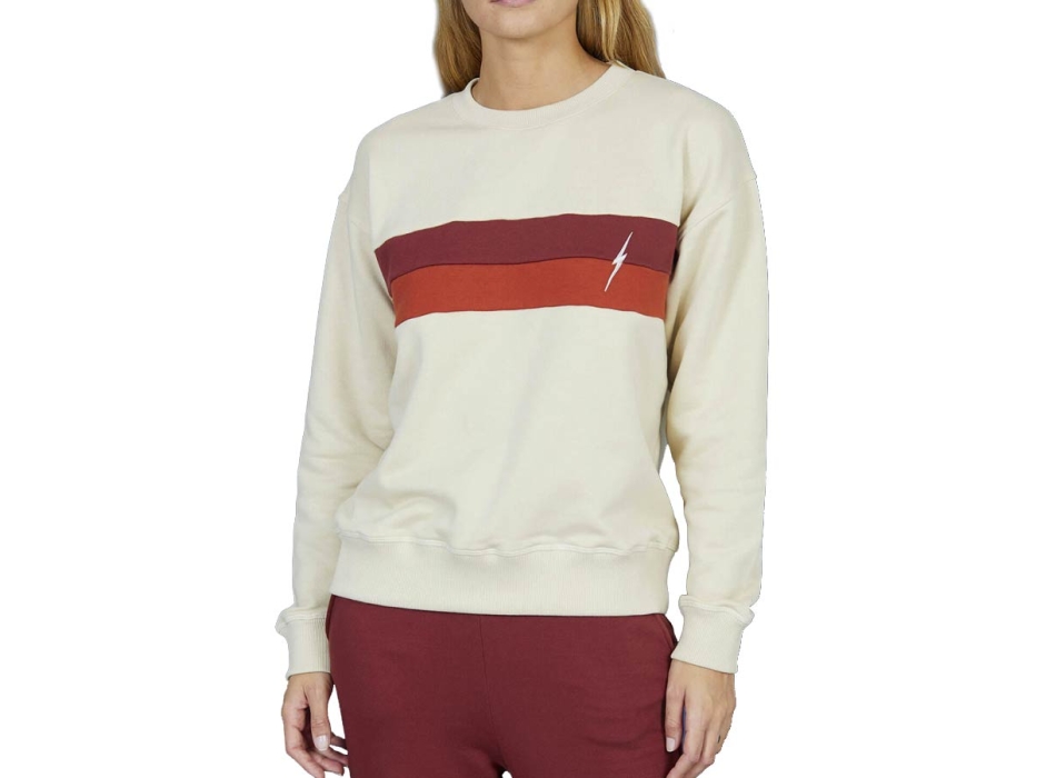 LIGHTNING BOLT BLOCK CREW FLEECE WOMAN