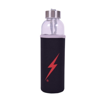 LIGHTNING BOLT REUSABLE WATER BOTTLE BLACK