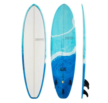 MODERN SURFBOARDS HIGHLINE 5'10" PU FCSII 3 FIN CLEAR