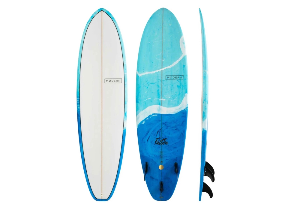 MODERN SURFBOARDS HIGHLINE 5'10" PU FCSII 3 FIN CLEAR