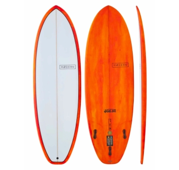 MODERN SURFBOARDS HIGHLINE 5'10" PU FCSII 3 FIN FIRE