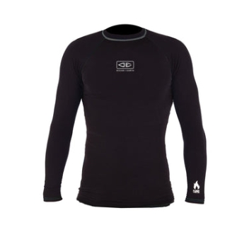 O&E LYCRA BOYS FLAME THERMO SURF LONG SLEEVE 8-16 YEARS BLACK